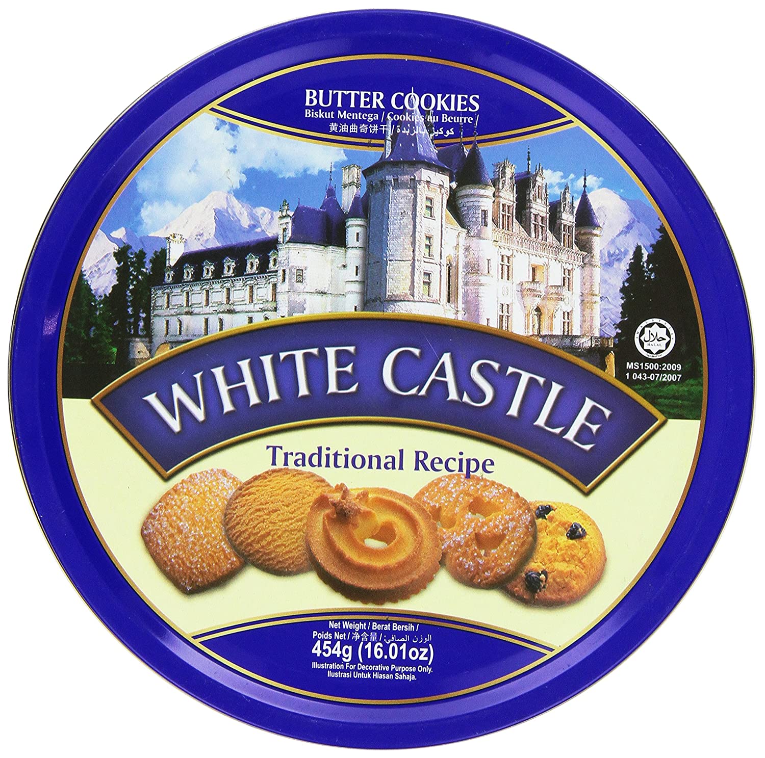 (รุ่นกล่องใหญ่) คุ้กกี้ราชวัง คุกกี้เนยสด White Castle Butter Cookies