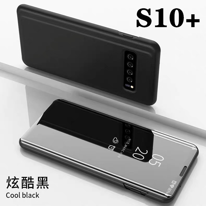 [ส่งจากไทย] เคสเปิดปิดเงา Case Samsung S10+ เคส samsung S10 Plus Smart Case เคสซัมซุง S10พลัส เคสกระจก เคสฝาเปิดปิดเงา สมาร์ทเคส เคสตั้งได้ Samsung S10+ Flip Mirror Leather Case With Stand Holder เคสมือถือ เคสโทรศัพท์ รับประกันความพอใจ สี ดำ