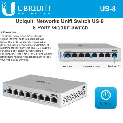 Ubiquiti US-8 UniFi 8-Port Managed Gigabit Switch