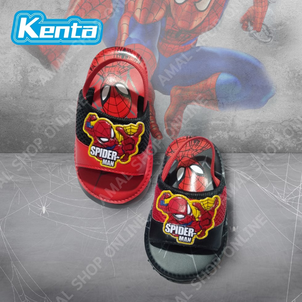 Kenta รองเท้าสไปแมน รองเท้าแตะเด็กผู้ชาย EVA สวมรัดส้นเด็กหัดเดิน ลาย Spiderman รุ่น SD55