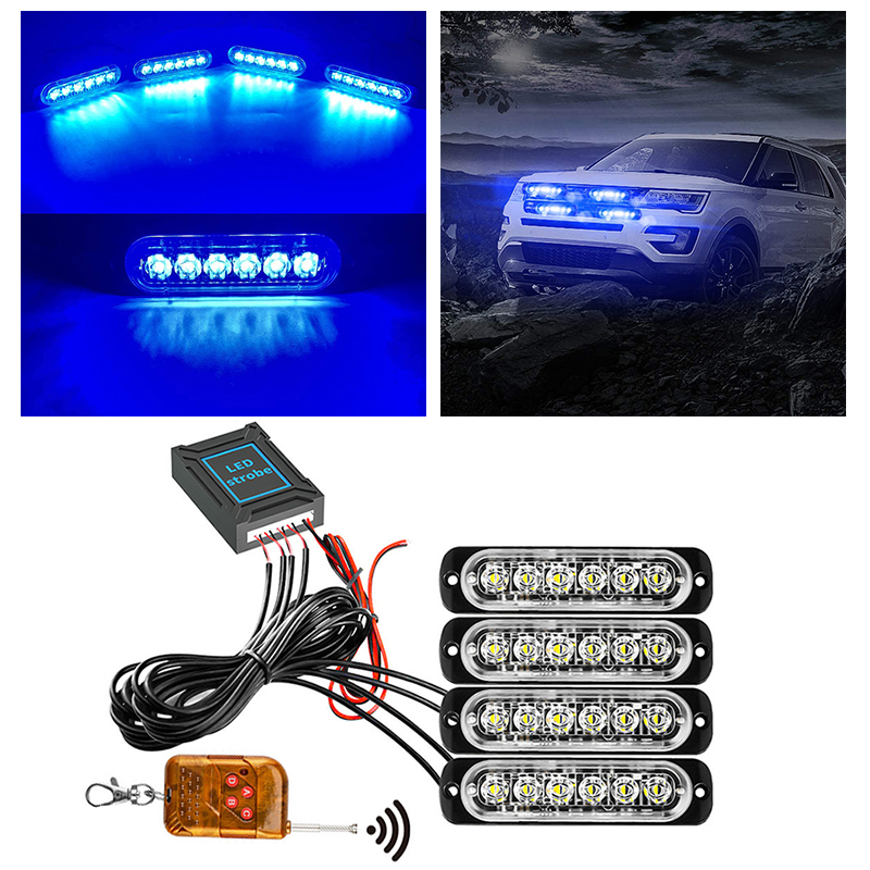 24 LED Strobe Light Wireless Car Emergency Flashing Light Car LED 12V