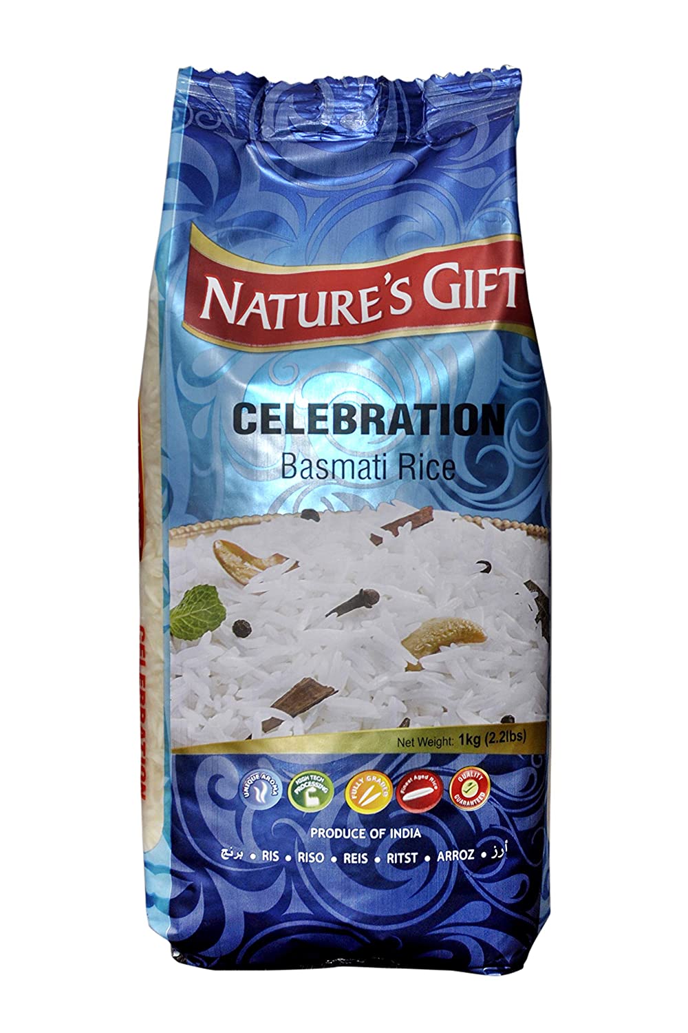 Nature’s Gift Celebration Basmati Rice 1kg -- ข้าวบัสมาติ ตรา เนเจอร์กิฟ สูตรเซเลเบรชัน ขนาด 1kg