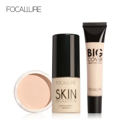 FOCALLURE Foundation Concealer Makeup Set (3 Pcs)