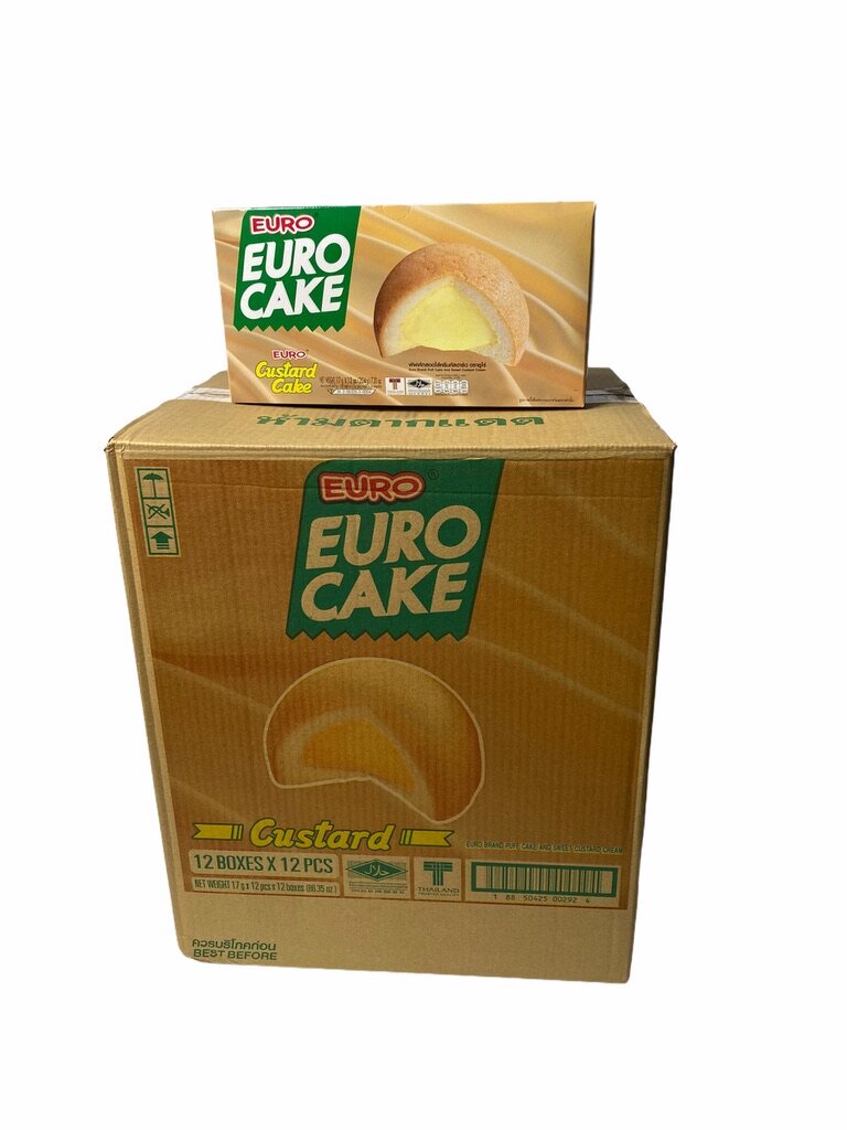 EURO CAKE !!ยูโร่ เค้ก Custard Cake ORIGINAL 1ลัง/บรรจุ 12 กล่อง/ จำนวน 144 ชิ้น ราคาส่ง ยกลัง สินค้าพร้อมส่ง