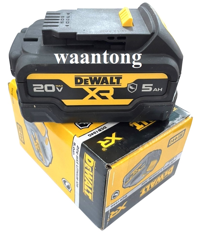 DEWALT แบตเตอรี่ Lithium-ion 18V (20Vmax) 5.0Ah หุ้มยาง รุ่น DCB184G ...