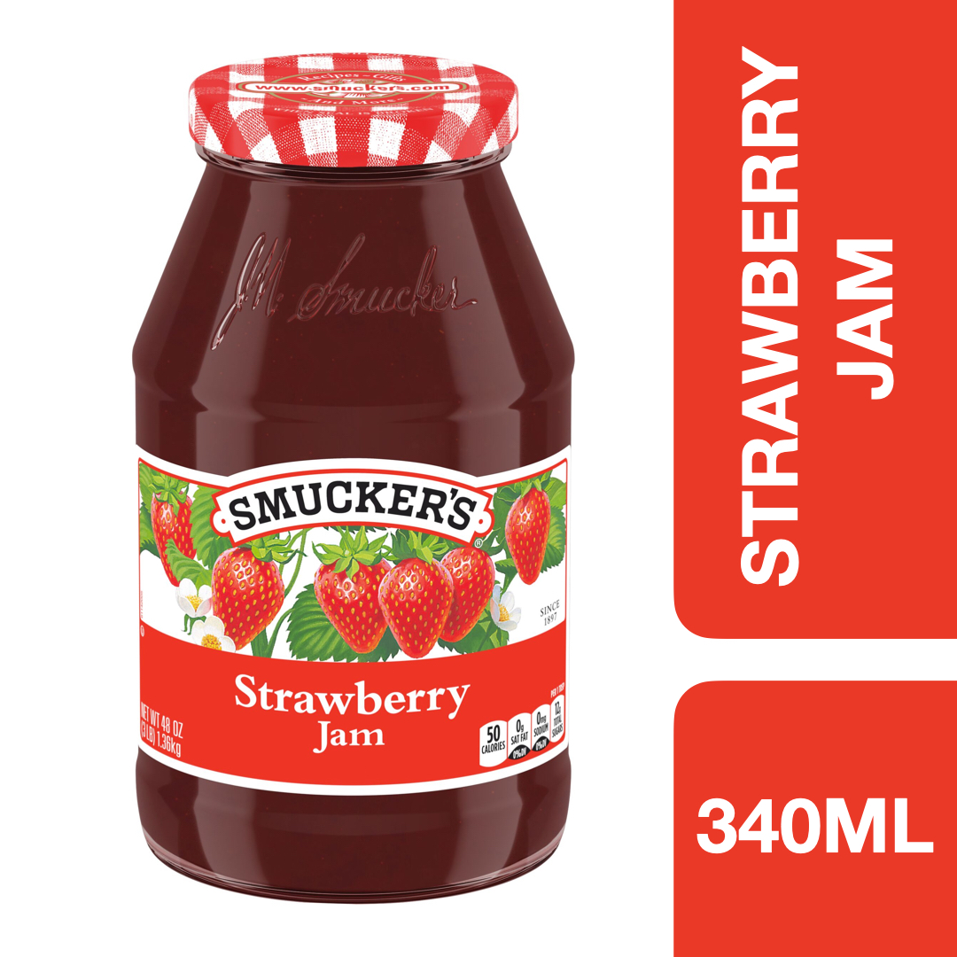 Smucker's Strawberry Jam Preserves 340g ++ สมักเกอร์ แยมสตรอเบอร์รี่ 340 กรัม