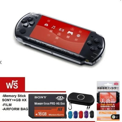 PSP 3000 (Black) +16GB+ฟรีเกม+กระเป๋า+กันรอย
