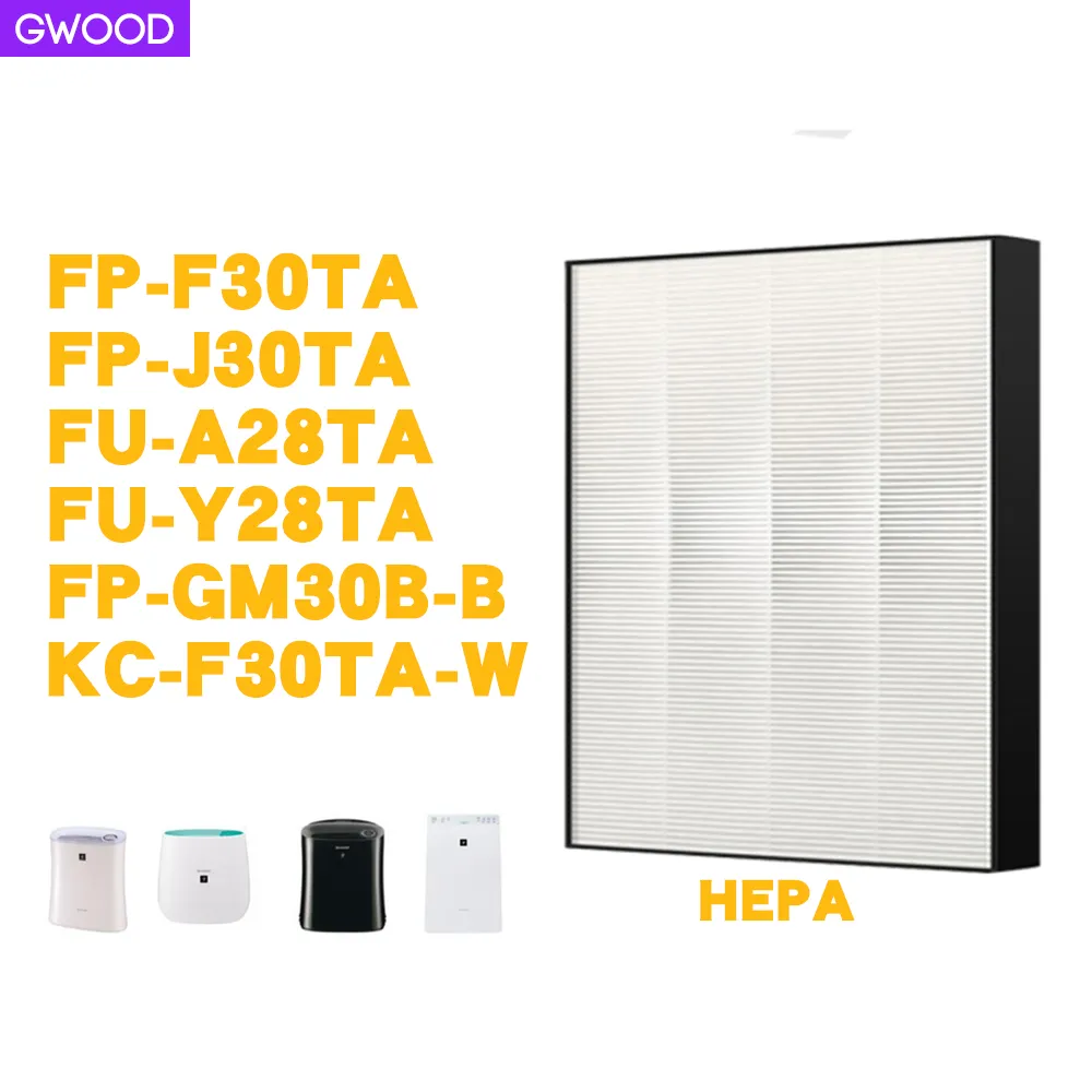 GWOOD for Sharp air purifier hepa filter FZ-F30HFE Sharp เครื่องฟอกอากาศ FP-F30TA FP-J30TA FP-GM30B-B KC-F30TA-W FU-A28TA FU-Y28TA จัดส่งฟรีผลิตภัณฑ์คุณภาพสูง