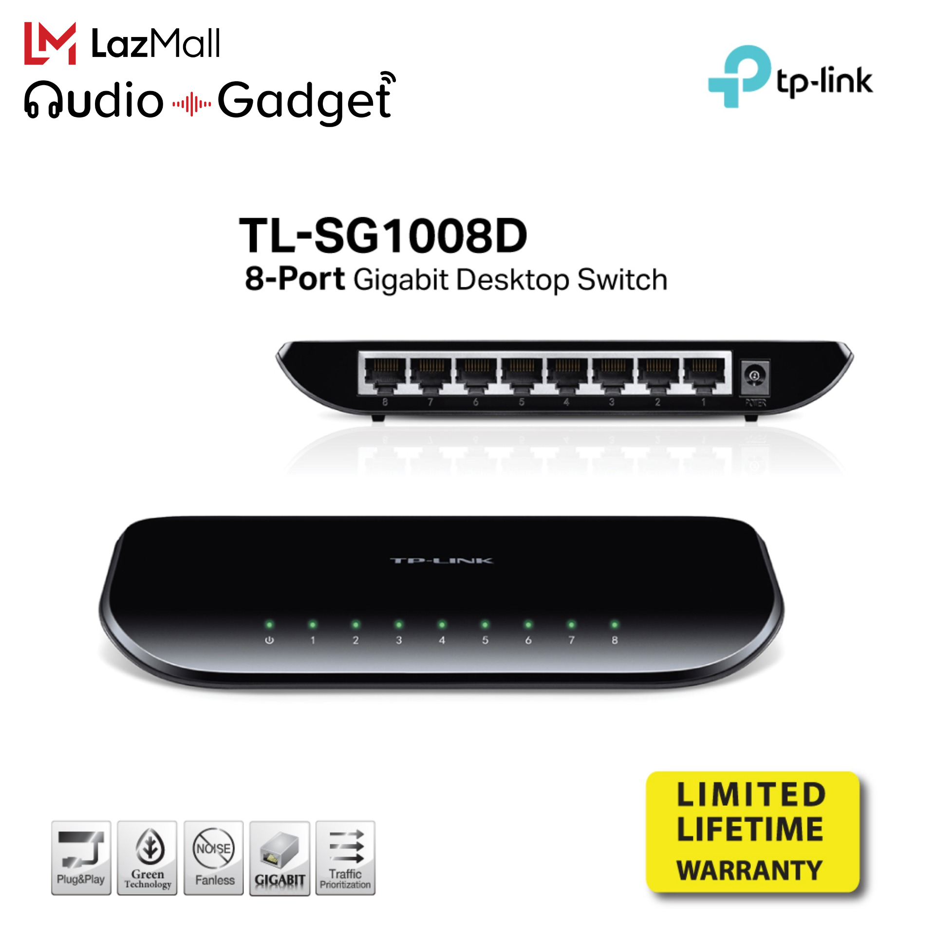 TP-Link TL-SG1008D (8-Port Gigabit Desktop Switch) อุปกรณ์เน็ตเวิร์ค