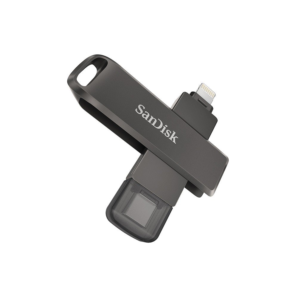 SanDisk iXpand Flash Drive Luxe, SDIX70N 256GB, Black Lightning and Type c - (SDIX70N-256G-GN6NE)