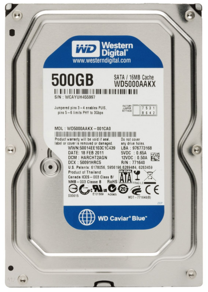 1st Western Digital WD Blue 500GB 7200 RPM 16MB Cache SATA 6.0Gb/s 3.5
