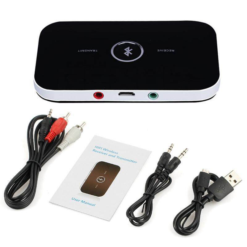 Bluetooth 5.0 Audio Transmitter Receiver 2 IN 1 Wireless Bluetooth Audio Transmitter Receiver Aux 3.5mm Hands-free Stereo Hi-Fi Music Audio Player Sound Adapter Converter For Car Home DVD PC Speaker Headphone MP3 MP4