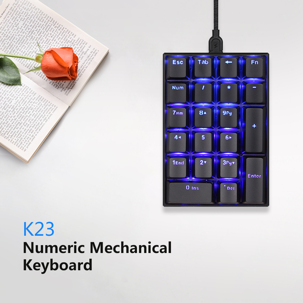 Motospeed K23 Keyboard USB Wired Numeric Mechanical Keyboard 21 Keys ...
