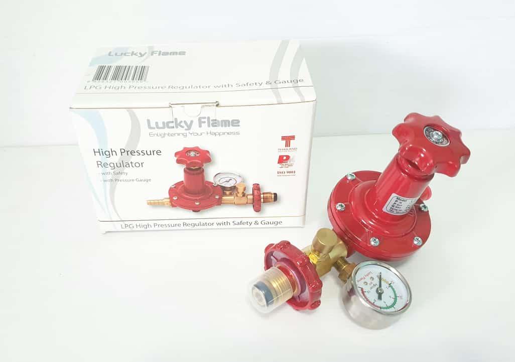 Lucky flame หัวปรับแก๊สแรงดันสูง แบบปลอดภัย มีมาตรวัดความดัน รุ่น L ...