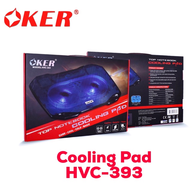 SALE OKER HVC-393 พัดลมรองโน๊ตบุ๊ค Cooling pad ขนาด 14-17นิ้ว (สีดำ) #คำค้นหาเพิ่มเติม คีย์บอร์ดเกมมิ่ง Keybord EGA RGB USB เข้าสายตัวเมีย DisplayPort