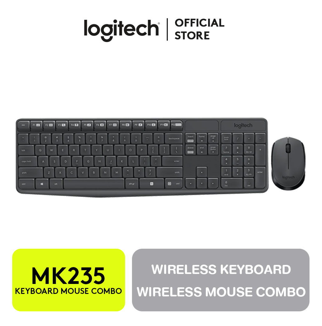 Logitech MK235 Keyboard & Mouse Wireless Combo Set (คีย์บอร์ดและเมาส์ไร้สาย)