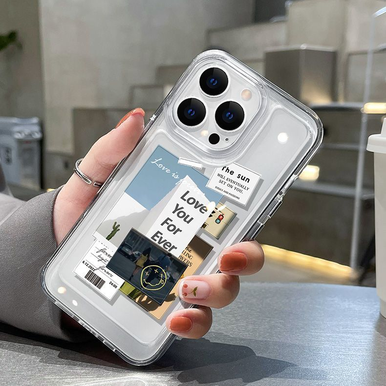 For IPhone 14 Pro Max IPhone Case Thickened TPU Soft Case Clear Case Shockproof Simple Style Compatible with For IPhone 13 Pro Max 11
