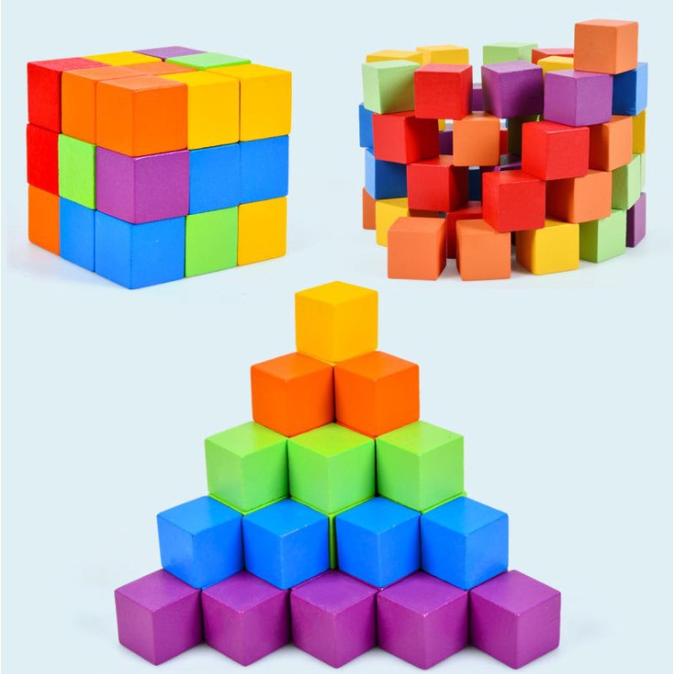 New พร้อมส่ง เกมส์ฝึกต่อบล๊อคบล็อกสี่เหลี่ยม แข่งต่อบล๊อคไม้ Tetris Rubik’s cube building block toyของเล่นเสริมพัฒนาการ