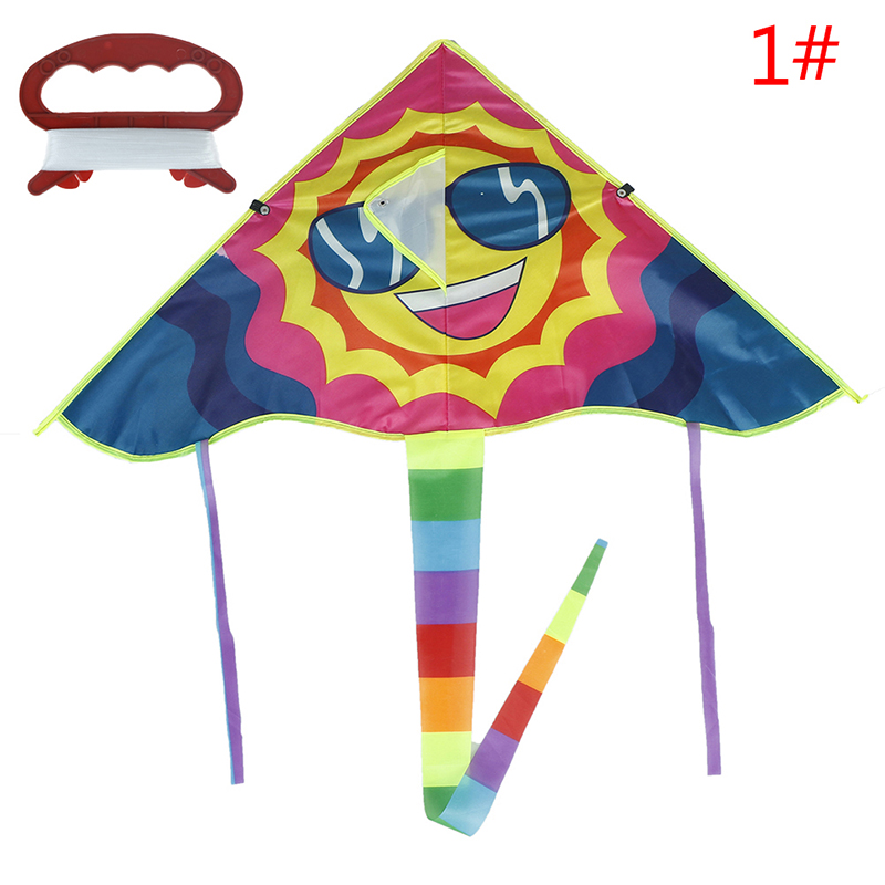 1Set 80*45cm Smiling face kite outdoor sports flying kites with 50m handle RKES 