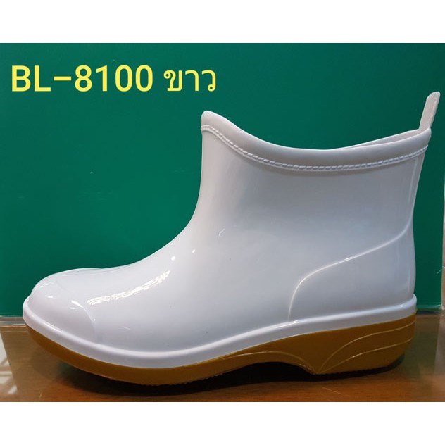 รองเท้าบูทยาง PVC สีขาว ยี่ห้อ BL. รุ่น 8100 พื้นกันลื่น