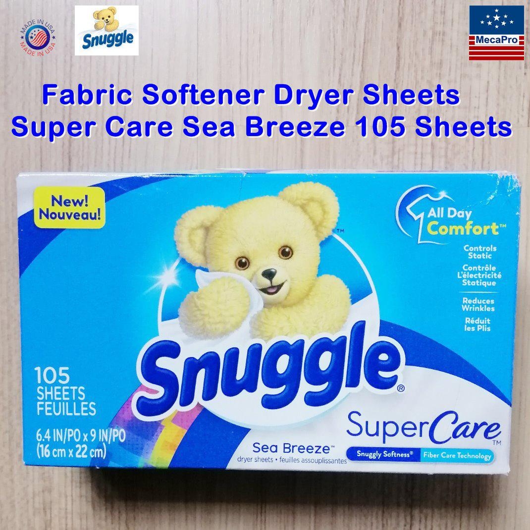 Snuggle® Fabric Softener Dryer Sheets Super Care Sea Breeze 105 Sheets แผ่นหอม แผ่นอบผ้ากลิ่นซีบรีส