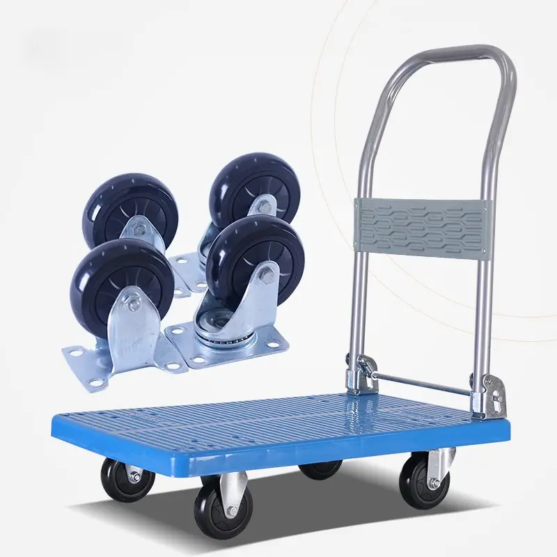 ภาพสินค้าเคลียร์สต๊อก  4-wheel cart รถเข็นของ รถเข็นพับได้4ล้อ รับได้150kg รถเข็นของ รถเข็นสินค้า รถเข็นผัก รถเข็นอเนกประสงค์ พื้นเหล็กพับได้ รถเข็น จากร้าน mana everyday 1593847273 บน Lazada ภาพที่ 2