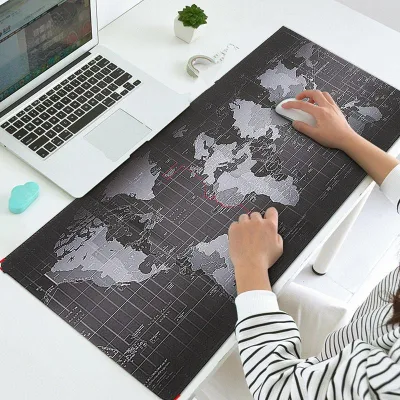 ❏ แผ่นรองเมาส์ ออกแบบแผนที่โลก แผ่นรองเม้าส์Mouse pad สำนักงาน เกม Big Size World Map mousepads 80 x 30 cm/90 x 40cm