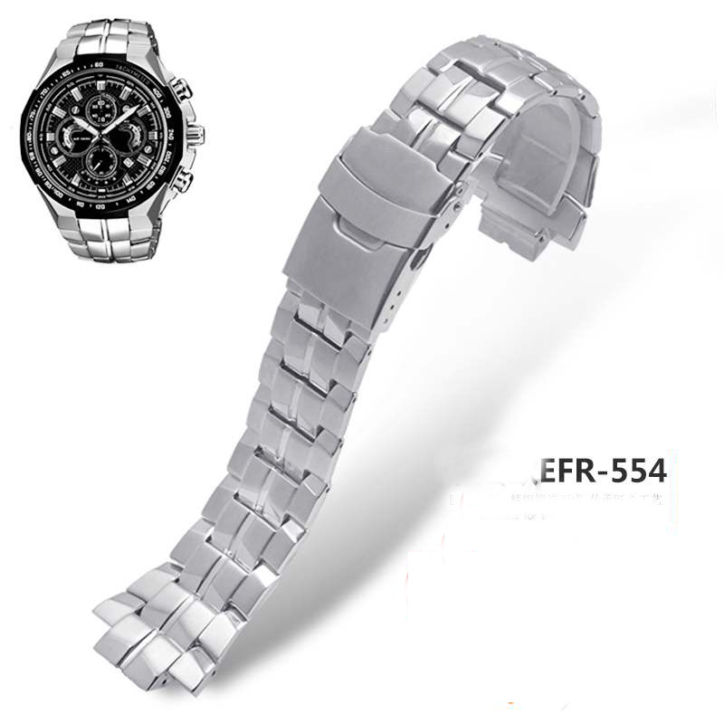 แทน Casio นาฬิกาข้อมือ Band Ef-554 565 500 545 130สายรัดเหล็ก Mens นาฬิกาอุปกรณ์สายรัด