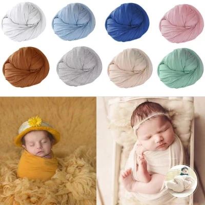 Newborn Photography Wraps Baby Photo Props Blanket Soft Stretchy And Breathable Fit Boys And Girls Swaddle Cloth 50x150cm