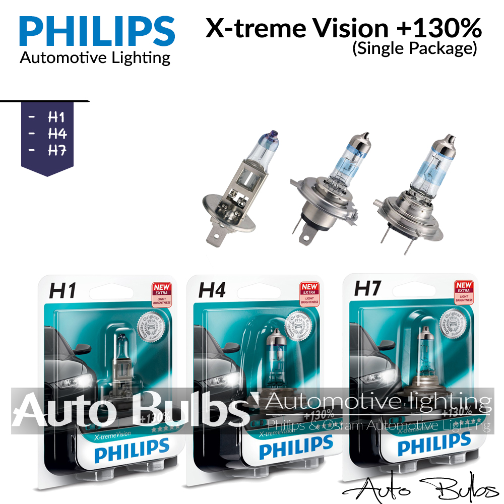 หลอดไฟหน้า Philips X-treme Vision Plus +130% (แพ็คเกจหลอดเดี่ยว ...