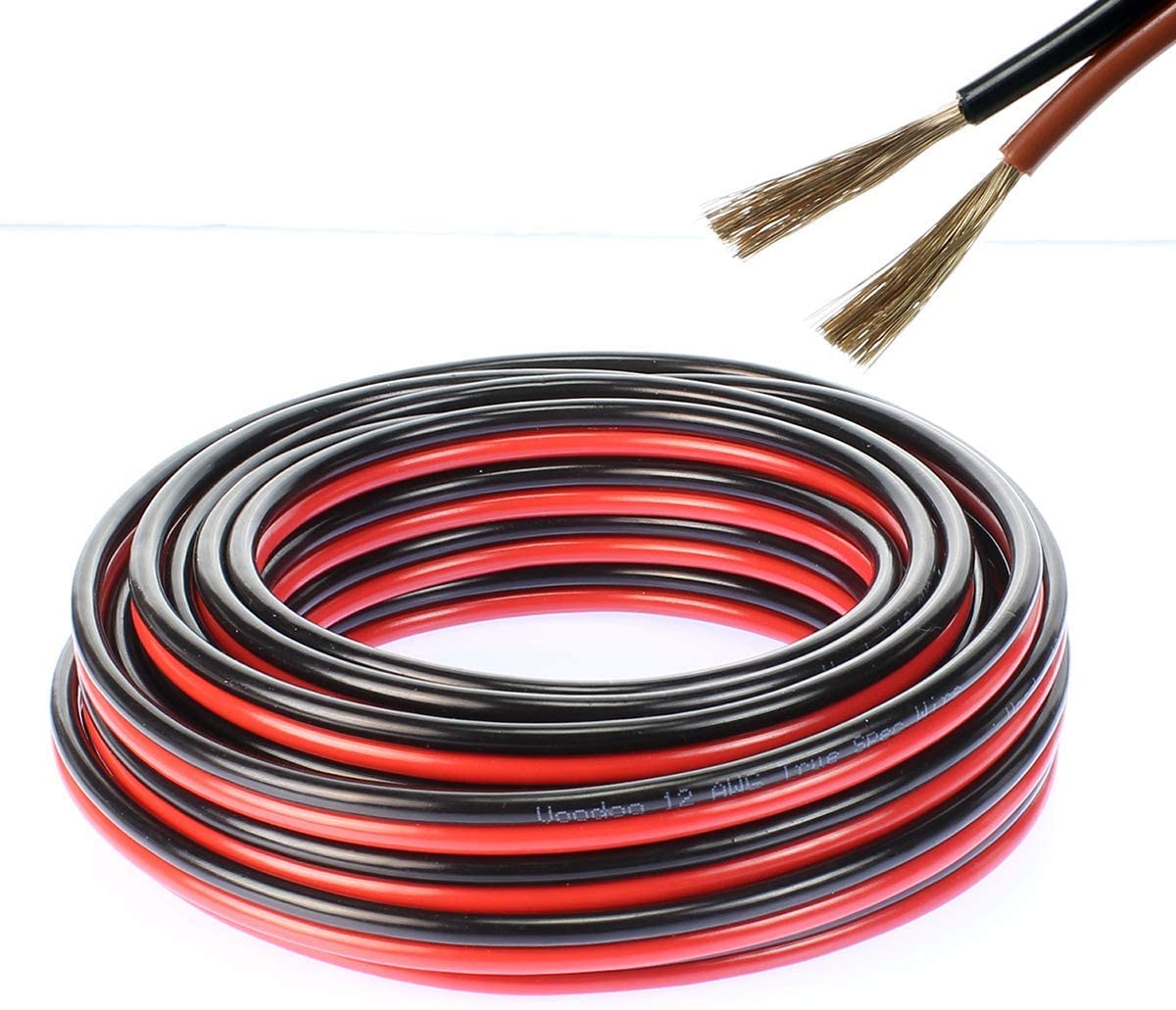 สายไฟ แดงดำ 18awg (0.75 mm²) สายลำโพง สายไฟคู่ สายคู่ electrical wire cable เครื่องเสียง รถยนต์ car audio กล้องวงจรปิด