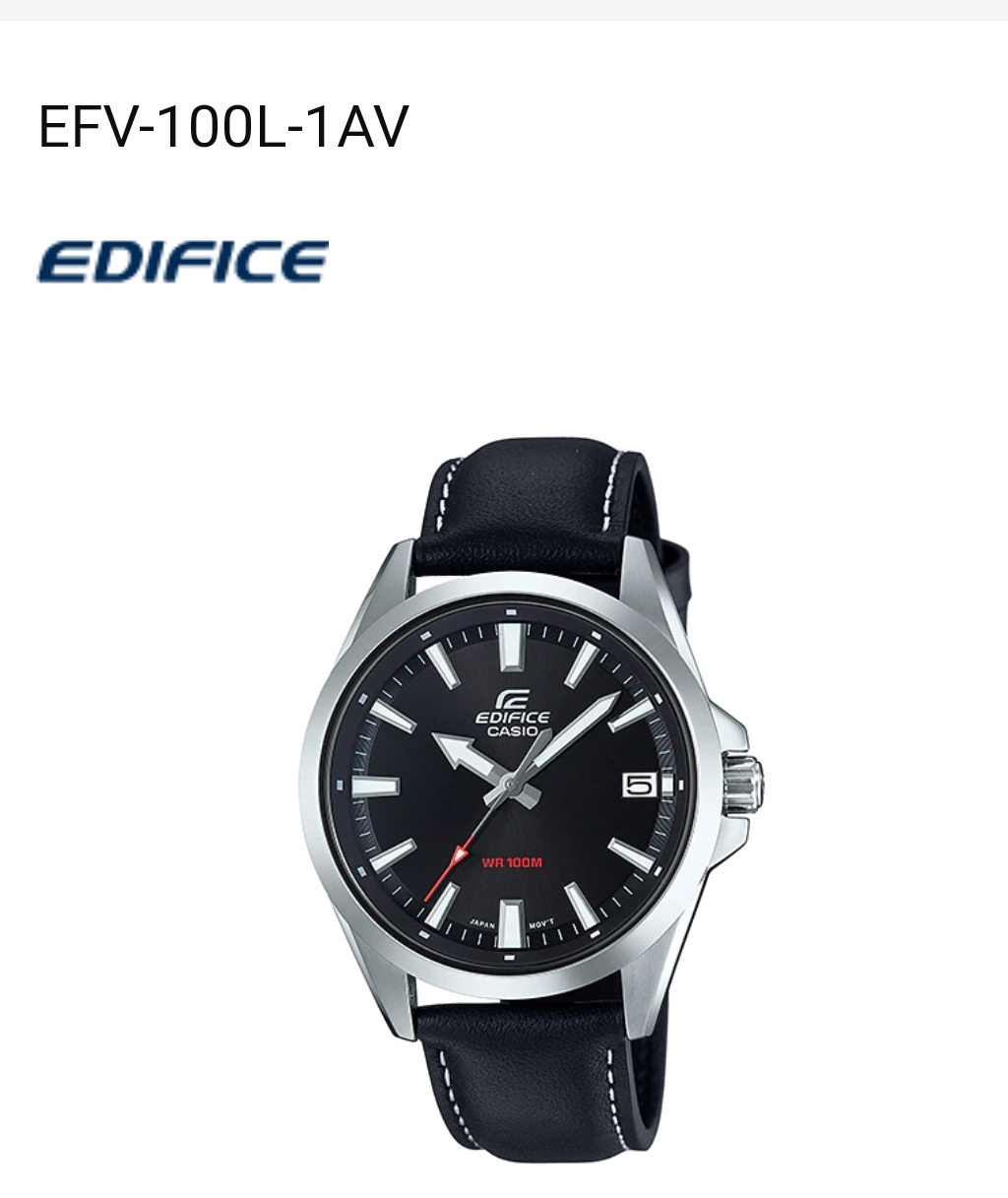Casio Edifice แท้💯% รุ่น  EFV-100L นาฬิกาผู้ชาย สายหนัง