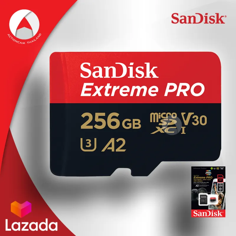 ภาพสินค้าSanDisk Extreme Pro Micro SD Card SDHC 32GB SDXC 64GB 128GB 256GB 512 GB 1TB Speed R/W 200/140MB/s (SDSQXCD) เมมโมรี่ การ์ด Gopro8 Gopro9 Drone จากร้าน Actioncam Thailand บน Lazada ภาพที่ 8