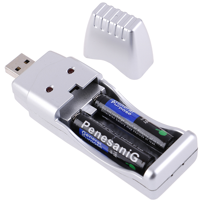 [Que] 1Pc เครื่องชาร์จ USB สำหรับ Ni-MH AA/AAA พกพาชาร์จไฟได้แบตเตอรี่ชาร์จอุปกรณ์