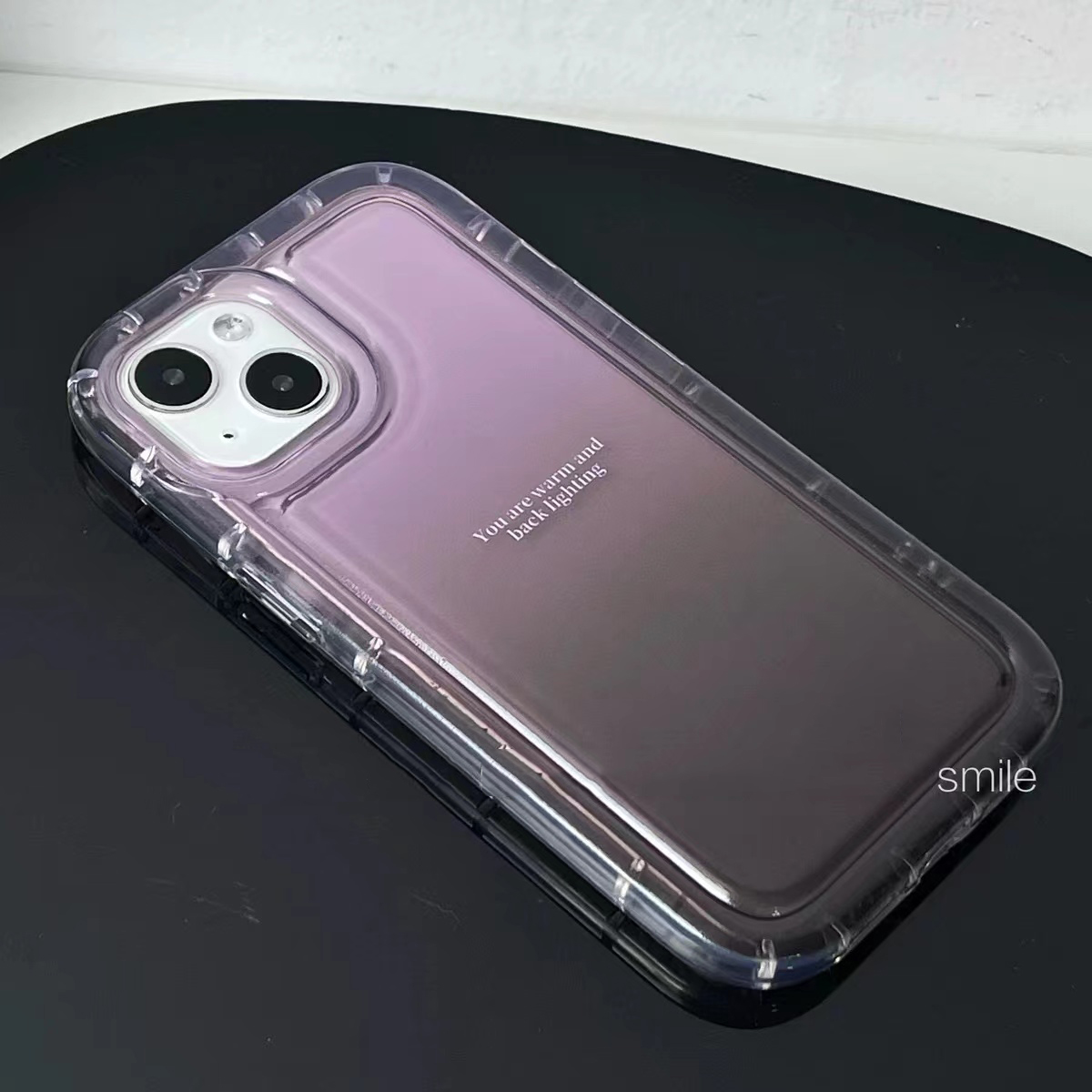 For IPhone 14 Pro Max IPhone Case Thickened TPU Soft Case Clear Case Airbag Shockproof Gradual Grape Purple Compatible with For 12 Pro Max