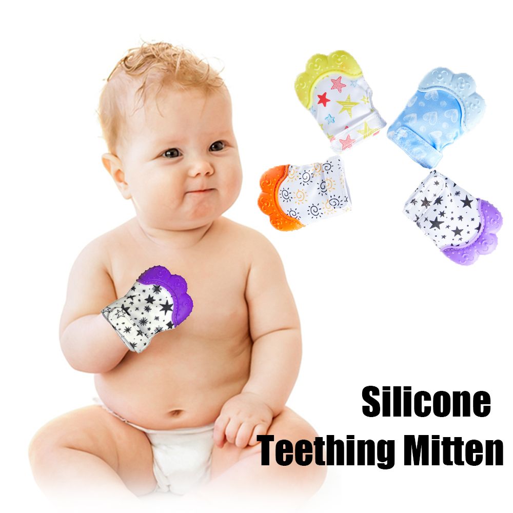UGURAT Anti-Eating Hand Teething Baby Heart ซิลิโคนดาวถุงมือซิลิโคนดัมมี่ของเล่นถุงมือฝึกกัดเด็ก Mitt