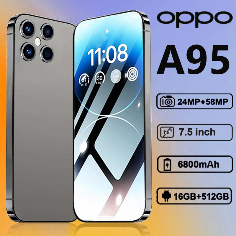 ประกัน 1 ปีเมนูภาษาไทย OPP0 A95 5G ของแท้ โทรศัพท์ถูกๆ 7.5 นิ้ว ...