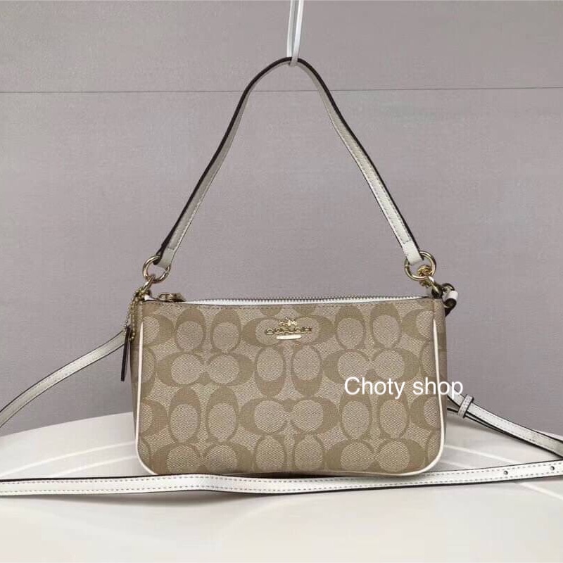Coach Messico Top Handle Pouch In Signature Coated Canvas Lazada.co.th