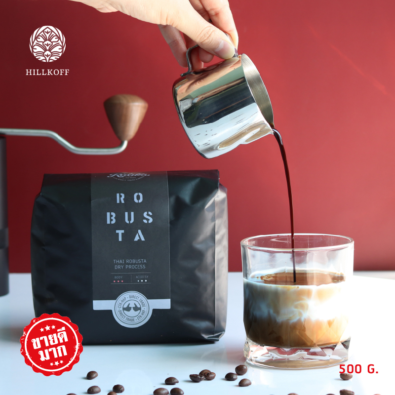 เมล็ดกาแฟคั่ว RATIKA COFFEE ROBUSTA เมล็ดกาแฟโรบัสต้าแท้ 100% กาแฟราติก้าคั่วเข้ม ขนาด 500g.