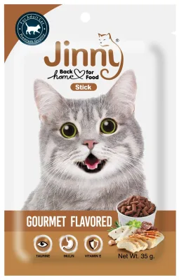 [ 12 ซอง ] Jinny Cat Snack จินนี่ ขนมแมว 35กรัม