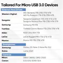 ภาพขนาดย่อของภาพหน้าปกสินค้าUgreen USB C to Micro B 3.0 Cable 5Gbps 3A Fast Data Sync Cord For Macbook Hard Drive Disk HDD SSD C จากร้าน ppandgadget บน Lazada ภาพที่ 8