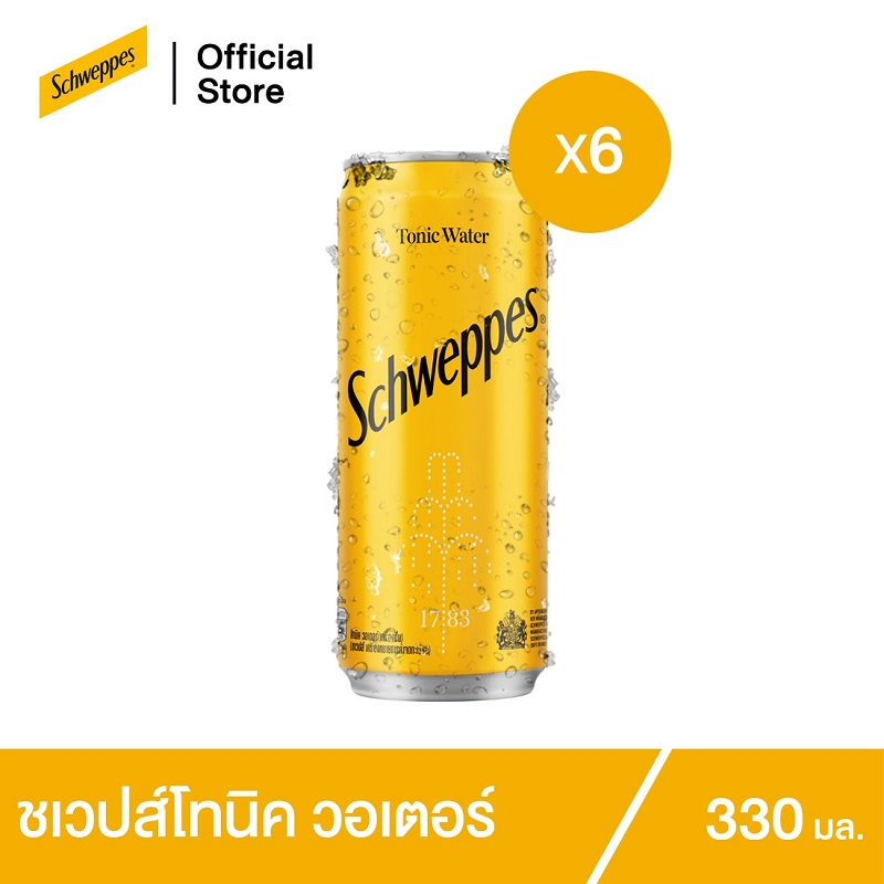 ชเวปส์ มิกเซอร์ โทนิค 330 มล. 6 กระป๋อง Schweppes Mixer Tonic Water