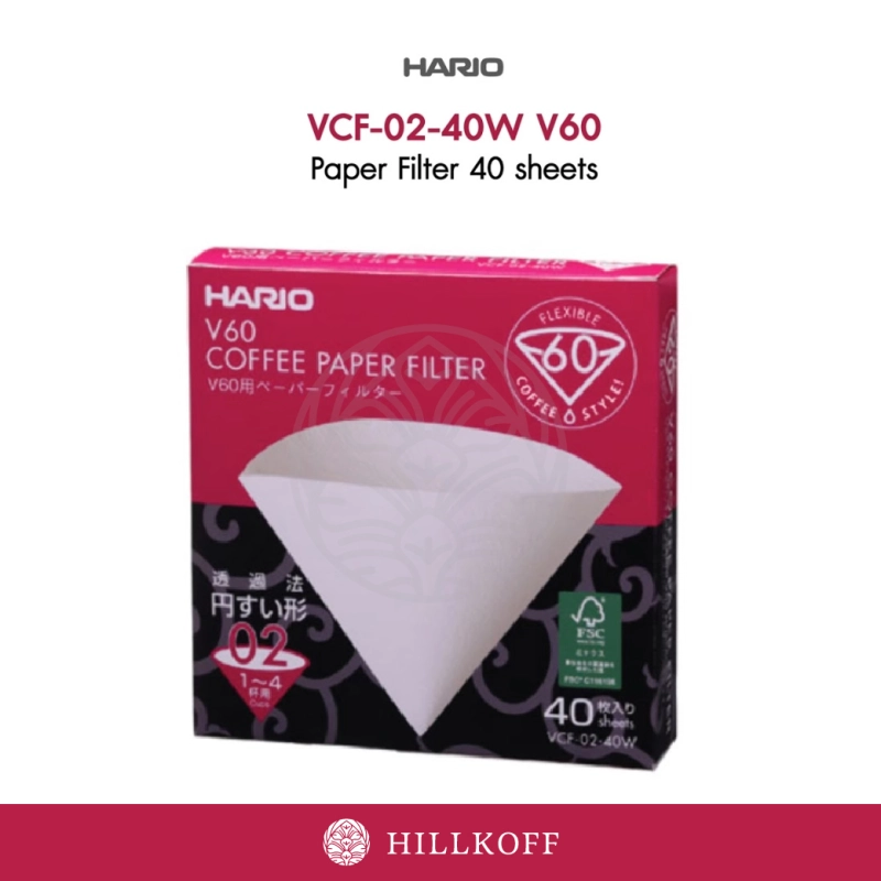 ภาพหน้าปกสินค้าHILLKOFF : กระดาษกรอง Hario Paper Filter V60 02 ขนาด 1-4 cups 40 แผ่น (สีขาว) กระดาษกรองกาแฟ กระดาษดริปกาแฟ ฟิลเตอร์ดริปกาแฟ กาแฟดริป จากร้าน HILLKOFF บน Lazada