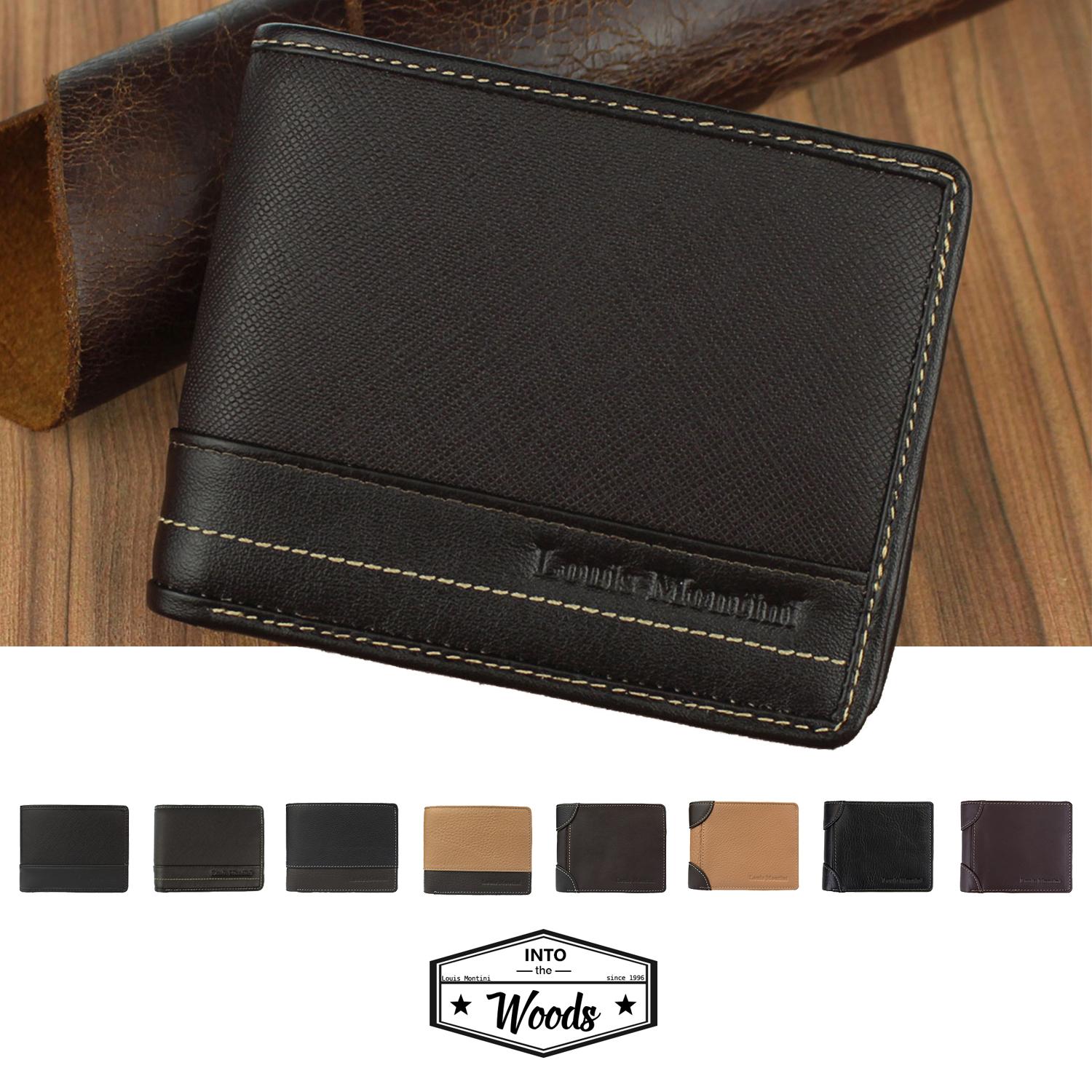 Louis Montini Vintage Wallet กระเป๋าสตางค์หนังวัว ดีไซน์คลาสสิก ย้อนยุค กระเป๋าหนังแท้ กระเป๋าผู้ชาย TTM083
