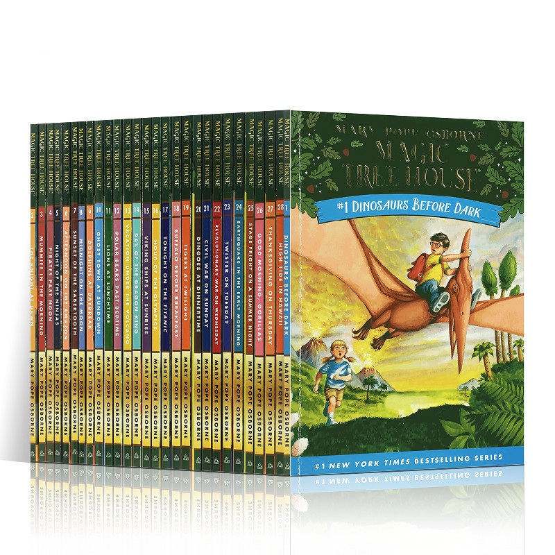 1ชุด28เล่ม Magic Tree House 1-28หนังสืออ่านภาษาอังกฤษสำหรับเด็ก chapter Bridge Book extracurricular Reading