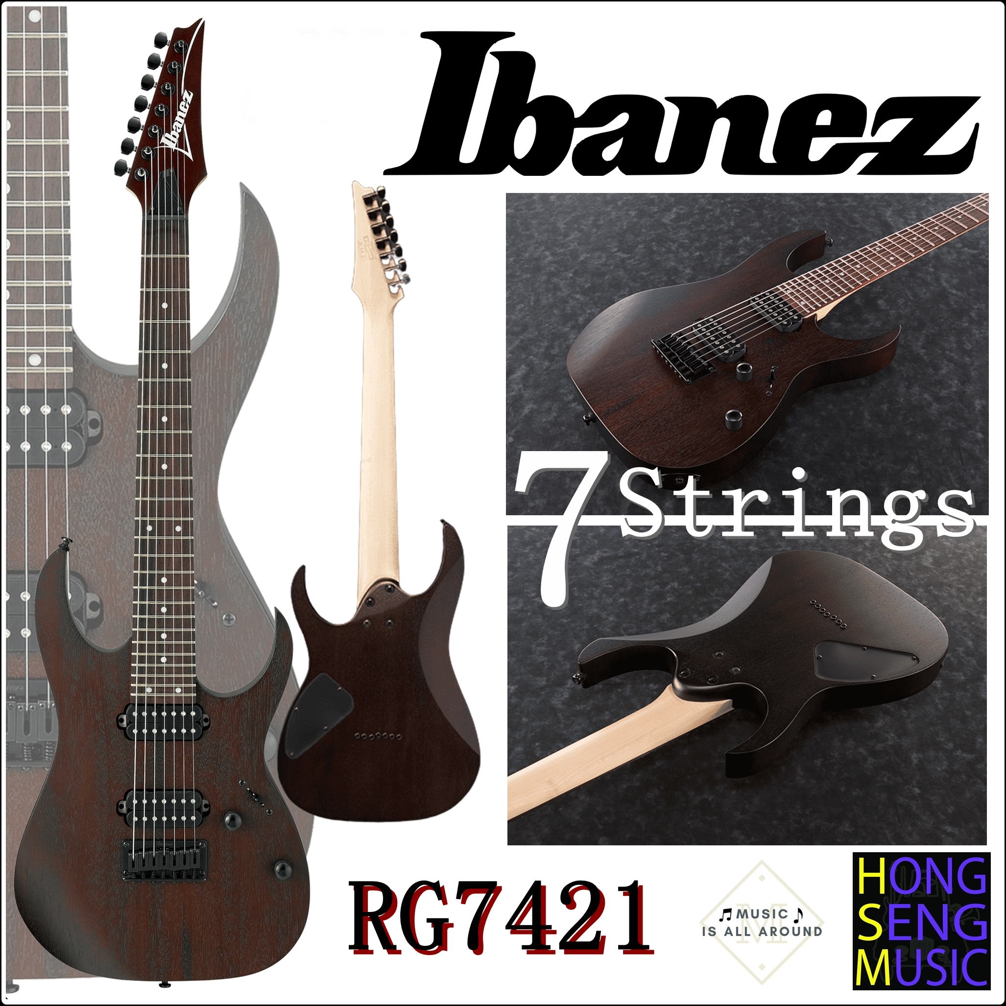 กีตาร์ไฟ้ฟ้า IBANEZ RG series 7 สาย รุ่น RG7421 Lazada.co.th