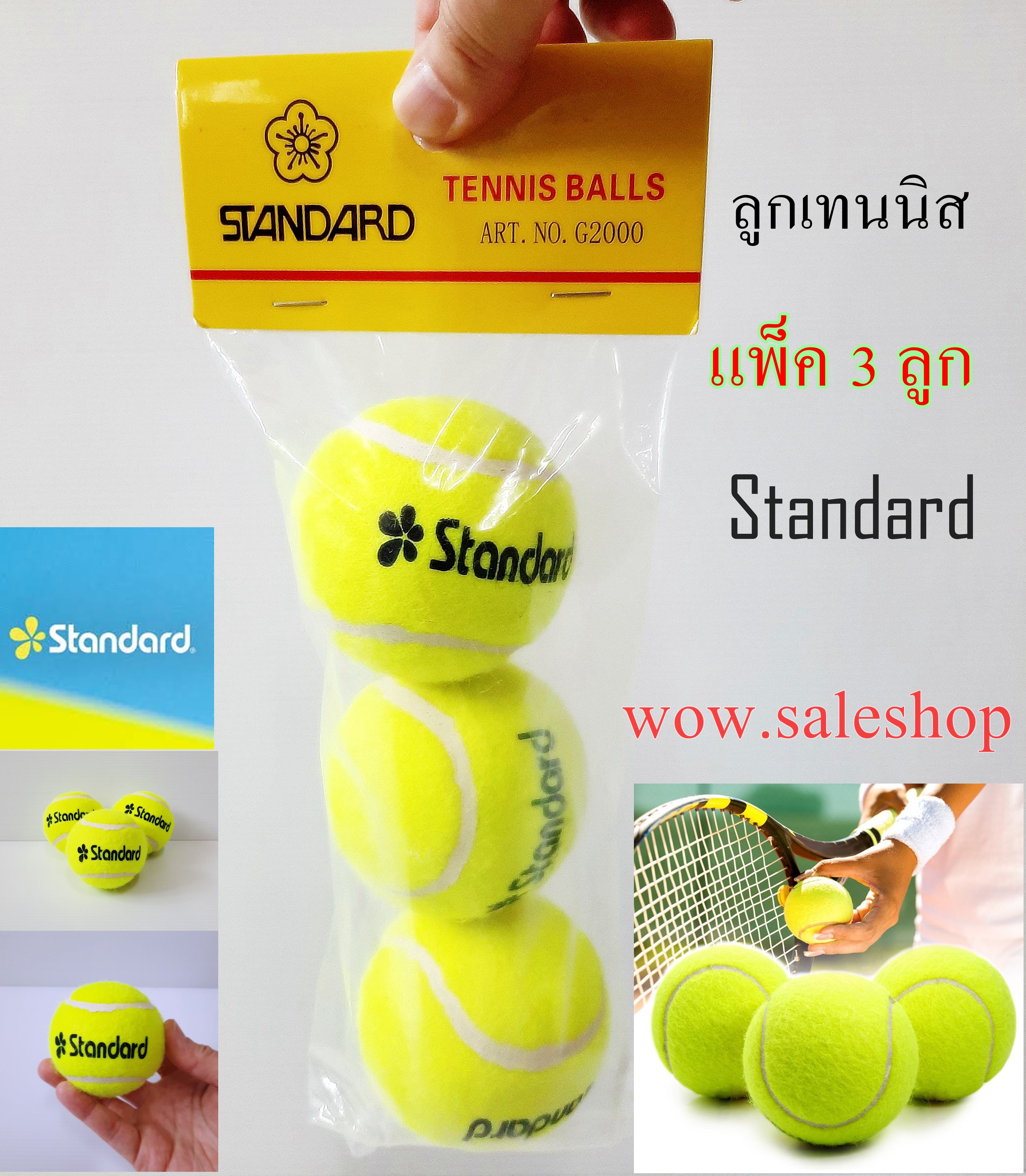 Tennis ball Standard ลูกเทนนิส สแตนดาร์ด กีฬา ลูกเทนนิส Satandard เทนนิส เทนนิสบอล