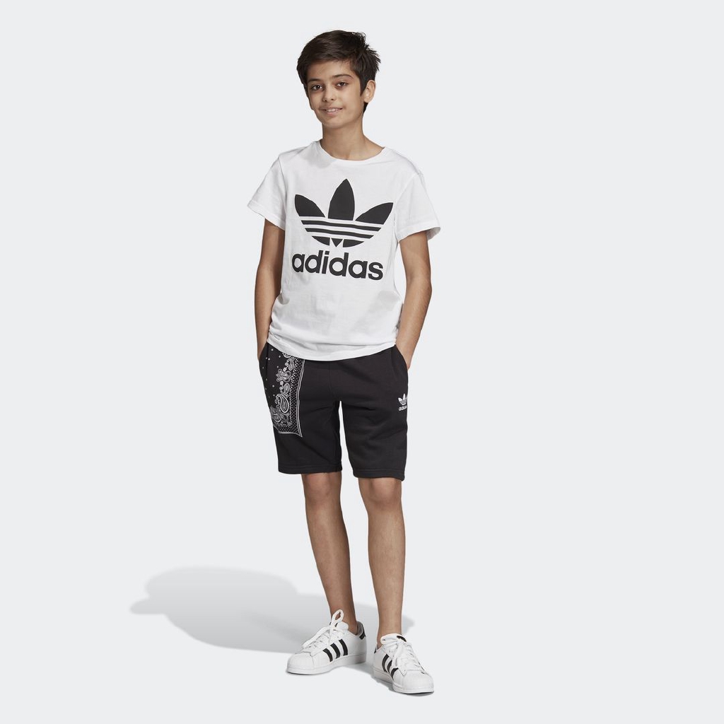 adidas ORIGINALS เสื้อยืด Trefoil เด็ก ไม่ระบุ เพศ White DV2904