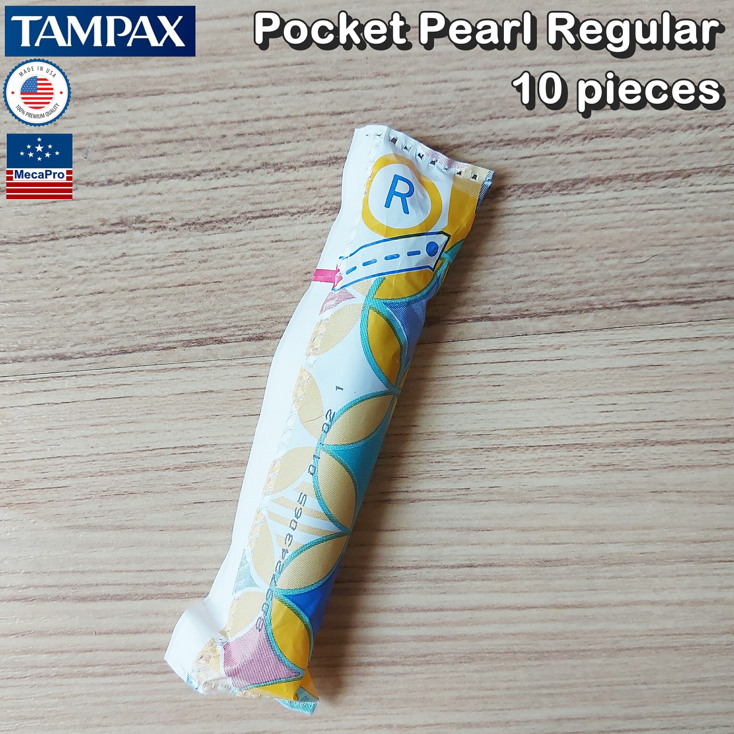 Tampax® Pocket Pearl Plastic Tampons Regular 10 pieces ผ้าอนามัยแบบสอด 10 ชิ้น เหมาะกับวันมาปกติ