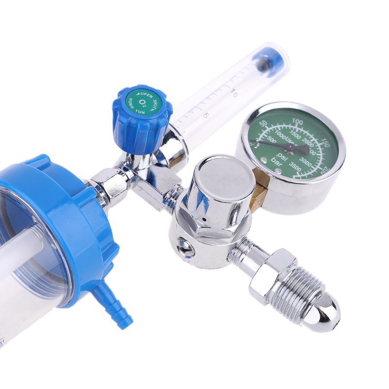 Oxygen Pressure Regulator Inhalator Gauge O2 Pressure Reducing Valve G58 Inch Flow Meter 9008